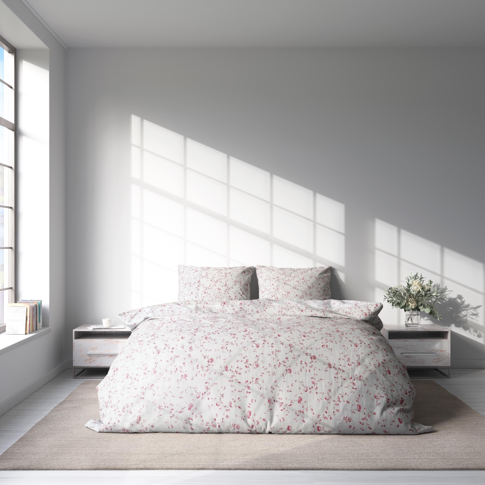 Bettwäsche set "Roses". Bettwäsche Baumwolle, 135/140x200 cm, 150x200 cm, 155/160x200 cm, 180x200 cm, 200x200 cm, 200x220 cm