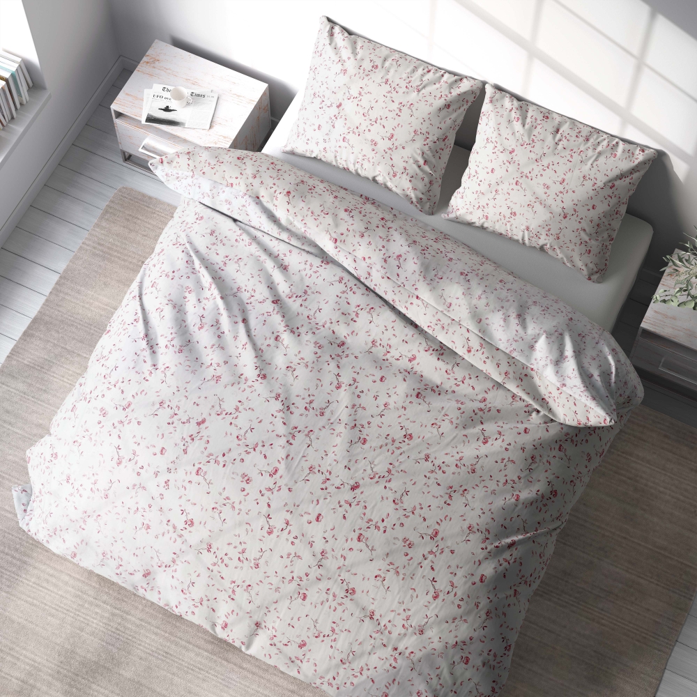 Bettwäsche set "Roses". Bettwäsche Baumwolle, 135/140x200 cm, 150x200 cm, 155/160x200 cm, 180x200 cm, 200x200 cm, 200x220 cm