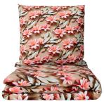 Bettwäsche set "Rosy Whisper". Bettwäsche 155x200, 135/140x200 cm, 150x200 cm, 155/160x200 cm, 180x200 cm, 200x200 cm, 200x220 cm, 220x240 cm. Sandfarbenes bettwäsche-set mit korallfarbenen blüten und hellen blättern. Bettwäsche set "Rosy Whisper". Bettwäsche 155x200, 135/140x200 cm, 150x200 cm, 155/160x200 cm, 180x200 cm, 200x200 cm, 200x220 cm, 220x240 cm. Sandfarbenes bettwäsche-set mit korallfarbenen blüten und hellen blättern.