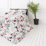 Bettwäsche set "Sparkling Flowers". Gemusterte Bettwäsche, 135/140x200 cm, 200x200 cm, 200x220 cm. Bettwäsche‑set mit zartem aquarell‑blumenmotiv auf pastellfarbenem hintergrund.