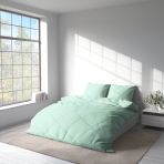 Bettwäsche set "Spring Dew". Bettwäsche für Hotels, 135/140x200 cm, 200x200 cm, 200x220 cm, 220x240 cm. Weiche, mintfarbene bettwäsche, die einen hauch von ruhe in ihr schlafzimmer bringt.