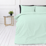 Bettwäsche set "Spring Dew". Bettwäsche 155x200, 135/140x200 cm, 150x200 cm, 155/160x200 cm, 180x200 cm, 200x200 cm, 200x220 cm, 220x240 cm. Weiche, mintfarbene bettwäsche, die einen hauch von ruhe in ihr schlafzimmer bringt.