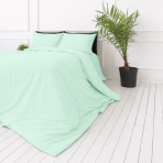 Bettwäsche set "Spring Dew". Bettwäsche 155x200, 135/140x200 cm, 150x200 cm, 155/160x200 cm, 180x200 cm, 200x200 cm, 200x220 cm, 220x240 cm. Klassisches mintfarbenes bettwäscheset, perfekt für ein frisches und modernes schlafzimmer.