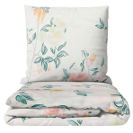 Bettwäsche set "Spring Melody". Bettwäsche Baumwolle, 135/140x200 cm, 200x200 cm, 200x220 cm. Dieses bettwäsche-set mit zartem blumen- und blättermuster verleiht ihrem schlafzimmer frische und helligkeit. perfekt für den frühling.