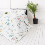 Bettwäsche set "Spring Melody". Grüne Bettwäsche, 135/140x200 cm, 200x200 cm, 200x220 cm. Bettwäsche mit elegantem blumenmuster – zart und frisch, perfekt für die auffrischung ihres schlafzimmerdekor. Bettwäsche set "Spring Melody". Grüne Bettwäsche, 135/140x200 cm, 200x200 cm, 200x220 cm. Bettwäsche mit elegantem blumenmuster – zart und frisch, perfekt für die auffrischung ihres schlafzimmerdekor.
