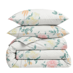 Bettwäsche set "Spring Melody". Grüne Bettwäsche, 135/140x200 cm, 200x200 cm, 200x220 cm. Dieses bettwäsche-set mit zartem blumen- und blättermuster verleiht ihrem schlafzimmer frische und helligkeit. perfekt für den frühling.