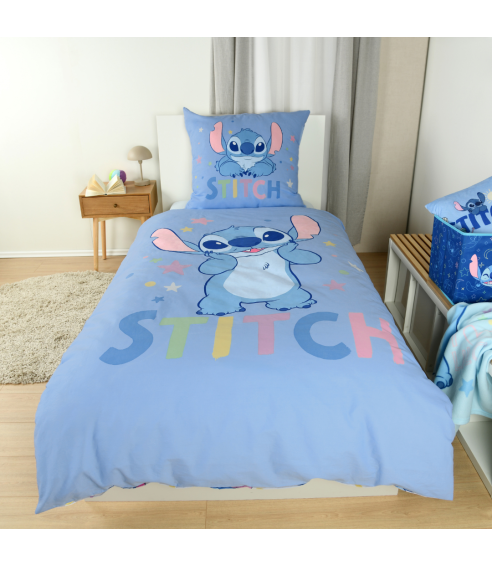 Bettwäsche set "Stitch Blue“. Bettwäsche Baumwolle