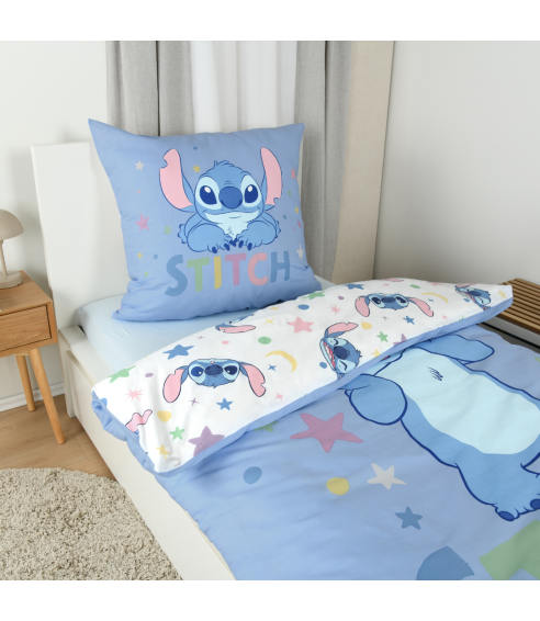 Bettwäsche set "Stitch Blue“. Bettwäsche Baumwolle