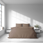 Bettwäsche set "Stucco". Bettwäsche Baumwolle, 135/140x200 cm, 200x200 cm, 200x220 cm. Das ruhige und subtile braune design mit einem sanften cremigen ton schafft eine warme und harmonische atmosphäre in ihrem schlafzimmer.