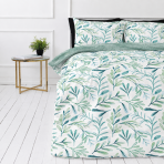 Bettwäsche set „Teal Grove“. Grüne Bettwäsche, 135/140x200 cm, 200x200 cm, 200x220 cm. Weiße bettwäsche mit grünen und blaugrünen blattmotiven Bettwäsche set „Teal Grove“. Grüne Bettwäsche, 135/140x200 cm, 200x200 cm, 200x220 cm. Weiße bettwäsche mit grünen und blaugrünen blattmotiven