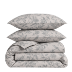 Bettwäsche set „Trel“. Graue Bettwäsche, 135/140x200 cm, 200x200 cm, 200x220 cm. Graue bettwäsche mit dezentem waldblumenmuster für ein beruhigendes, von der natur inspiriertes design.