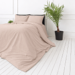 Perkal Bettwäsche „Classic Coffee Percale“. Bettwäsche 150x200, 135/140x200 cm, 155x220 cm, 160x200 cm, 180x200 cm, 200x200 cm, 200x220 cm, 220x240 cm. Hellbeiger bettdeckenbezug mit einem dezenten rosafarbenen unterton.