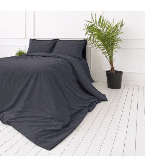 Perkal Bettwäsche „Dark Grey Percale“. Perkal Bettwäsche