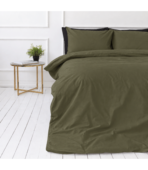 Perkal Bettwäsche „Moss Green Percale“. Perkal Bettwäsche