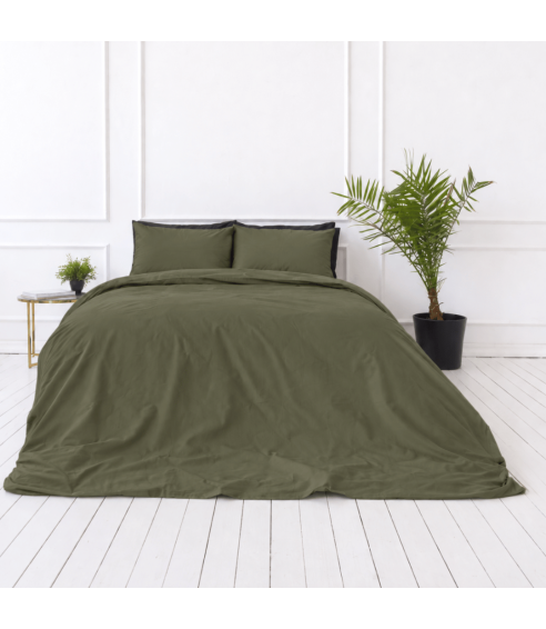 Perkal Bettwäsche „Moss Green Percale“. Perkal Bettwäsche