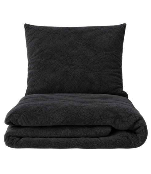 Plüsch Bettwäsche "Minky Black". Bettwäsche 200x220