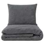 Plüsch Bettwäsche "Minky Dark Grey". Bettwäsche einfarbig, 200x220 cm. Dunkelgraues plüsch-bettwäsche-set für eine gemütliche atmosphäre.