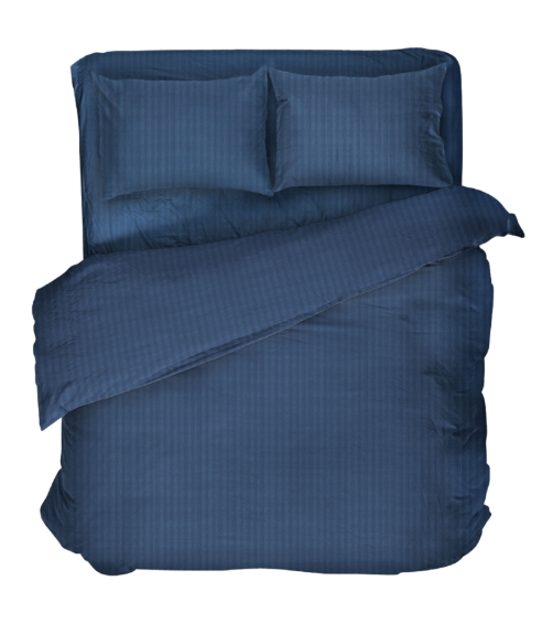 Premium satin bettwäsche set "Blue Stripe Satin“. Bettwäsche aus Satin
