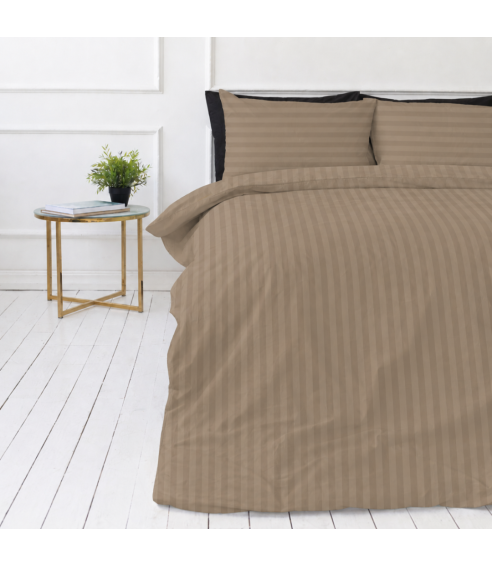 Premium satin bettwäsche set "Brandy Stripe Sateen". Bettwäsche aus Satin