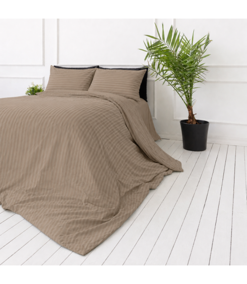 Premium satin bettwäsche set "Brandy Stripe Sateen". Bettwäsche aus Satin