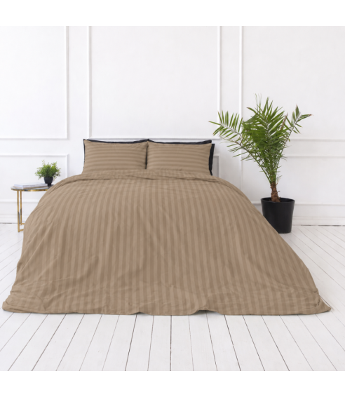 Premium satin bettwäsche set "Brandy Stripe Sateen". Bettwäsche aus Satin