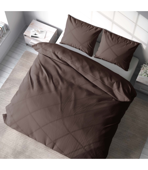 Premium satin bettwäsche set "Brown". Bettwäsche aus Satin