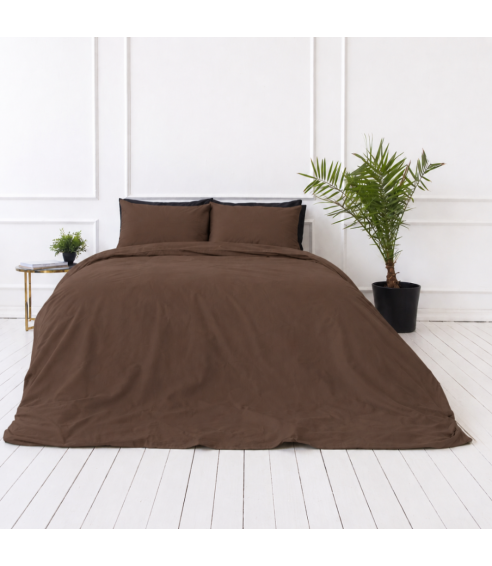 Premium satin bettwäsche set "Brown". Bettwäsche aus Satin