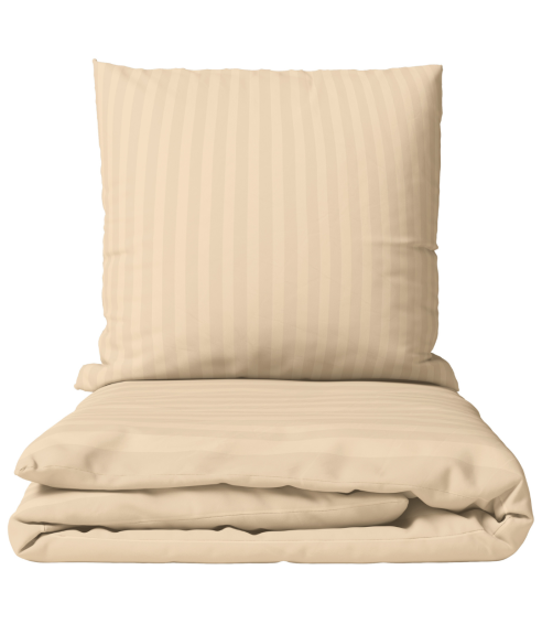 Premium satin bettwäsche set "Champagne Stripe Sateen". Bettwäsche aus Satin