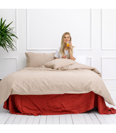 Premium satin bettwäsche set "Classic coffee". Bettwäsche aus Satin