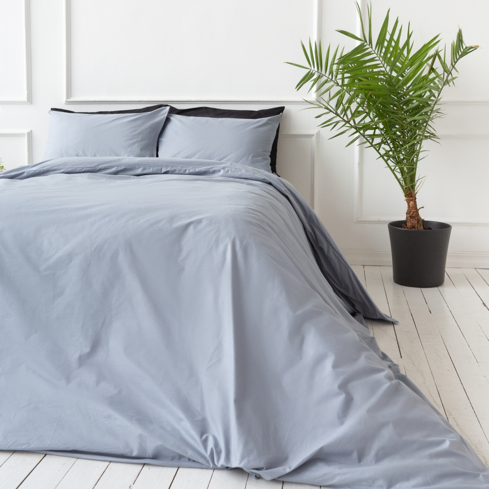 Premium satin bettwäsche set "Classic grey“. Bettwäsche aus Satin, 135/140x200 cm, 200x200 cm, 200x220 cm
