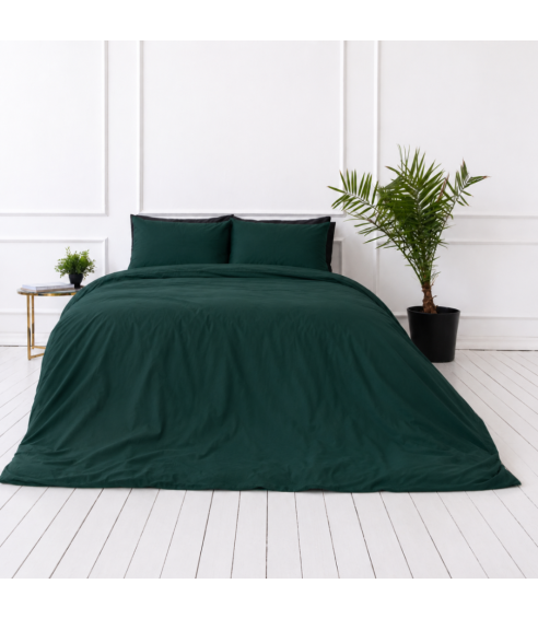 Premium satin bettwäsche set "Dark green sateen". Bettwäsche aus Satin