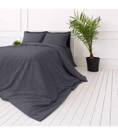 Premium satin bettwäsche set "Dark Grey satin". Bettwäsche aus Satin