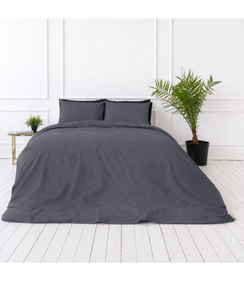 Premium satin bettwäsche set "Dark Grey satin". Bettwäsche aus Satin