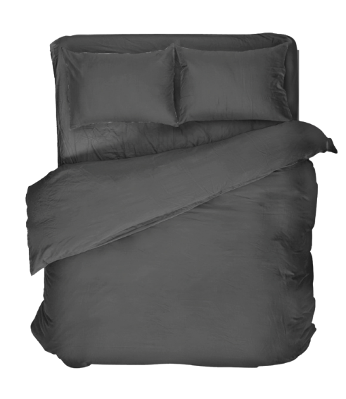 Premium satin bettwäsche set "Graphite Satin“. Bettwäsche aus Satin