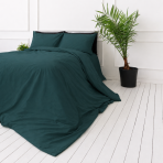 Premium satin bettwäsche set "Green Sateen“. Bettwäsche einfarbig, 135/140x200 cm, 200x200 cm, 200x220 cm. Luxuriöses design-bettwäsche-set in intensivem dunkelgrün.
