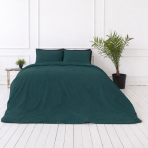 Premium satin bettwäsche set "Green Sateen“. Bettwäsche einfarbig, 135/140x200 cm, 200x200 cm, 200x220 cm. Klassisches baumwoll-bettwäsche-set in sattem grün.