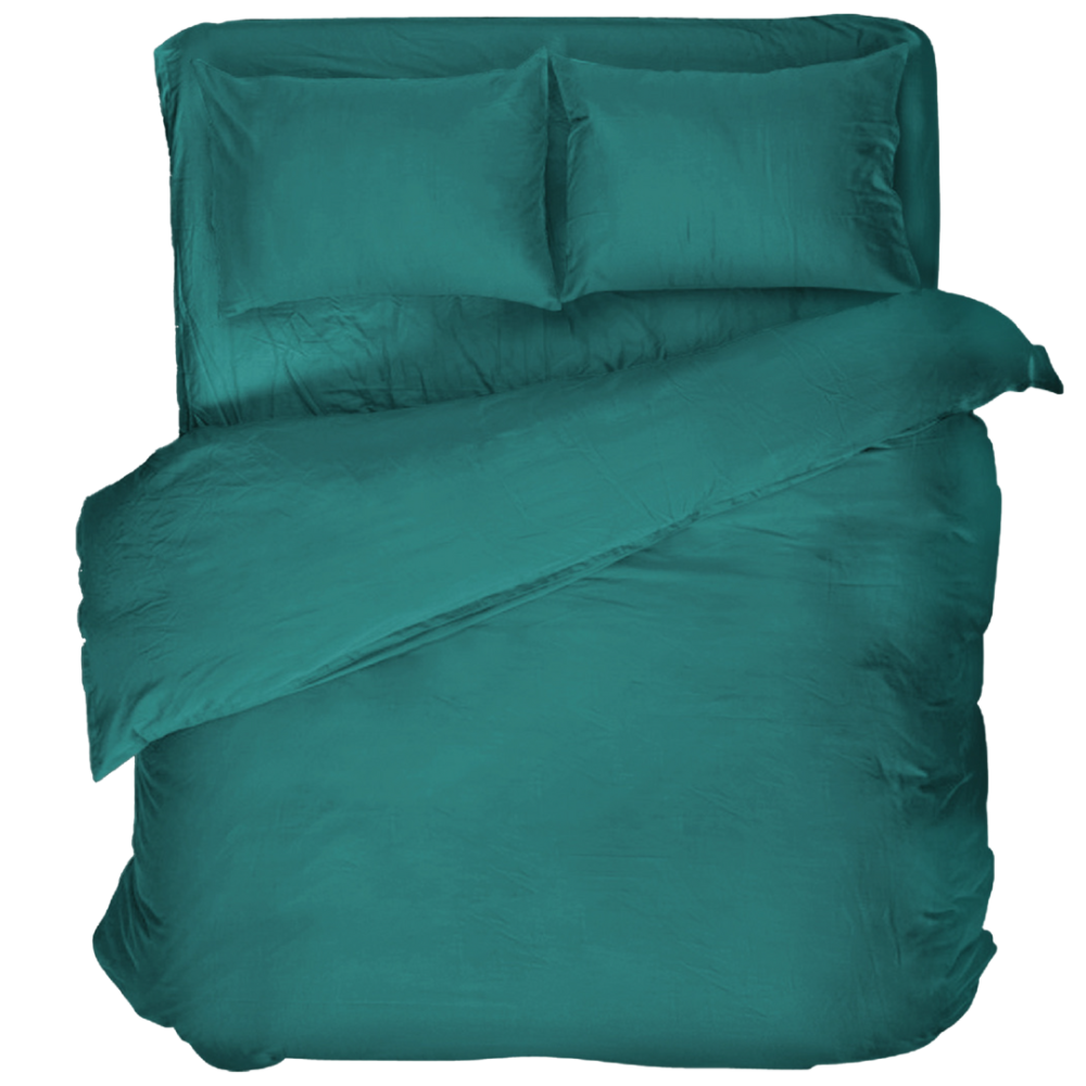 Premium satin bettwäsche set "Green Satin“. Bettwäsche aus Satin, 135/140x200 cm, 200x200 cm, 200x220 cm. Dunkelgrünes bettwäscheset mit minimalistischer gestaltung, das eleganz und ruhe verleiht.