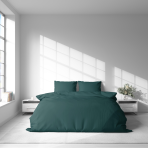 Premium satin bettwäsche set "Green Satin“. Bettwäsche aus Satin, 135/140x200 cm, 200x200 cm, 200x220 cm. Luxuriöses design-bettwäsche-set in intensivem dunkelgrün.