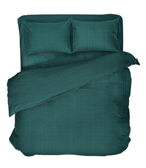 Premium satin bettwäsche set "Green Stripe Satin“. Bettwäsche aus Satin