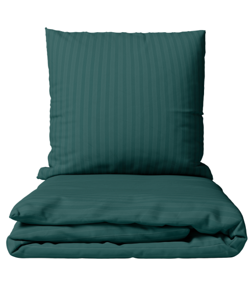 Premium satin bettwäsche set "Green Stripe Satin“. Bettwäsche aus Satin