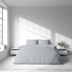 Premium satin bettwäsche set "Light Gray Stripe Satin“. Bettwäsche aus Satin, 135/140x200 cm, 200x200 cm. Modernes baumwoll-bettwäsche-set mit hellgrauen streifen.