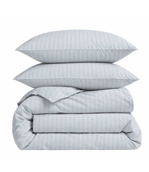 Premium satin bettwäsche set "Light Gray Stripe Satin“. Bettwäsche aus Satin