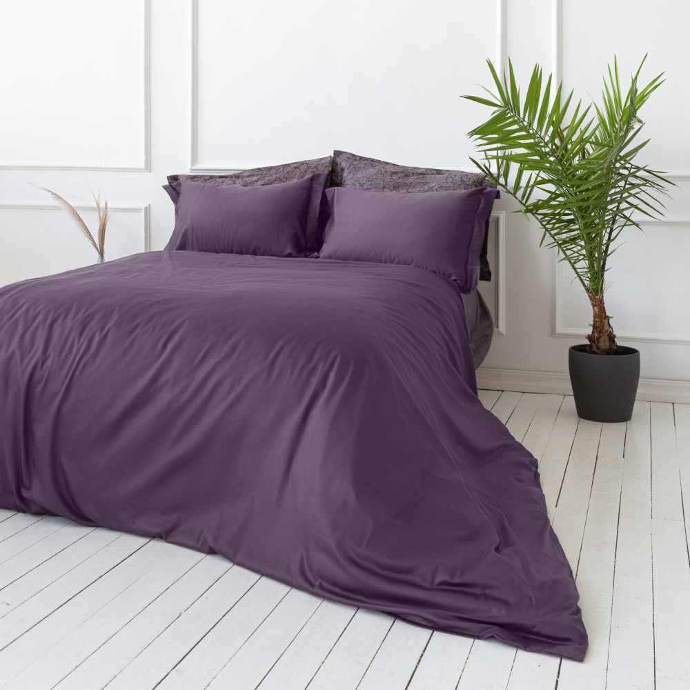 Premium satin bettwäsche set "Mauve". Bettwäsche aus Satin, 135/140x200 cm, 200x200 cm, 200x220 cm, 220x240 cm