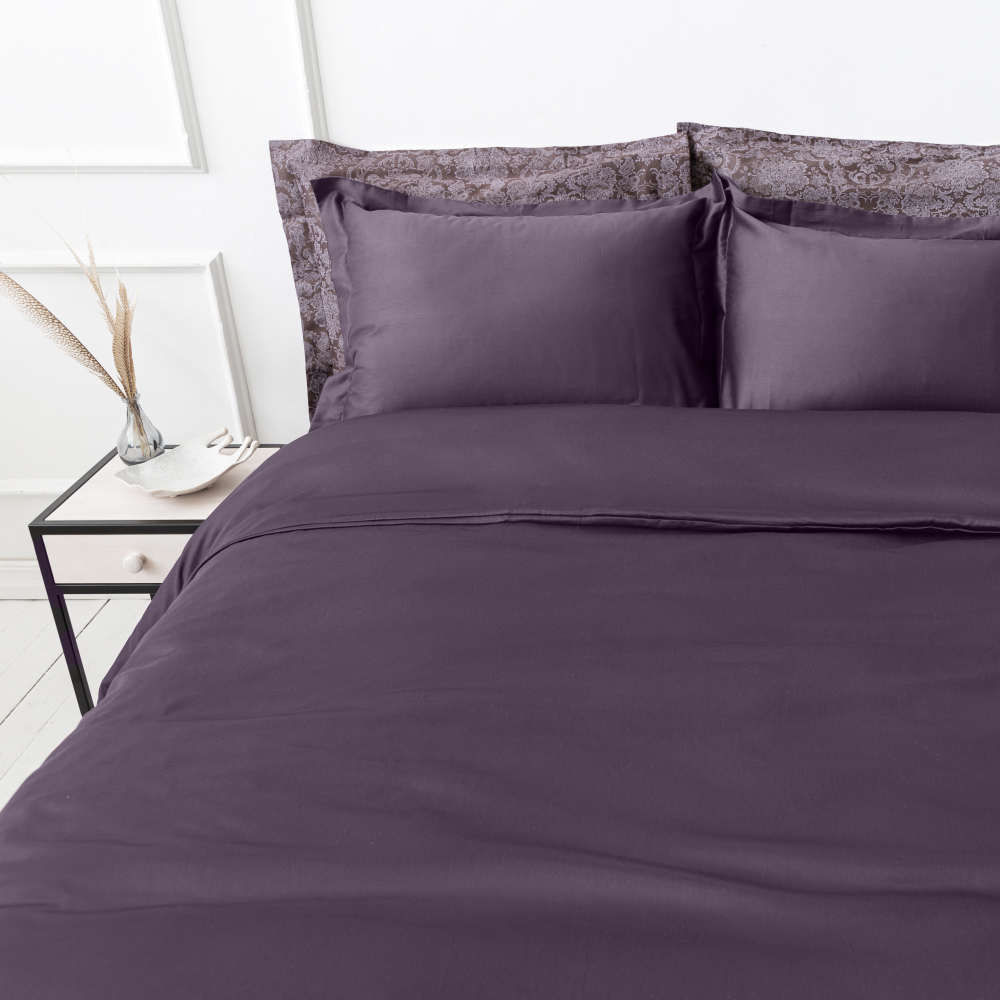 Premium satin bettwäsche set "Mauve". Bettwäsche aus Satin, 135/140x200 cm, 200x200 cm, 200x220 cm, 220x240 cm