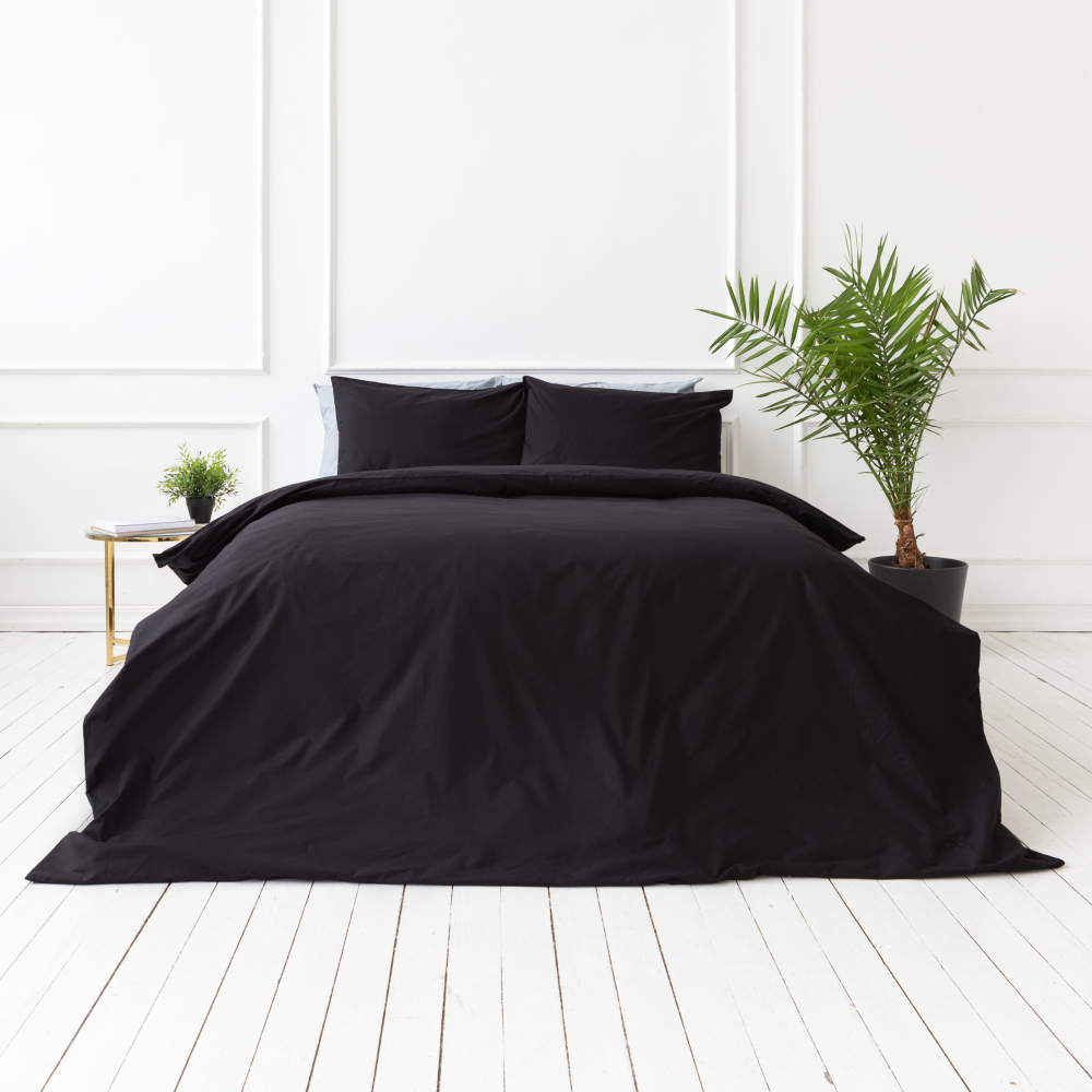 Premium satin bettwäsche set "Midnight". Bettwäsche aus Satin, 135/140x200 cm, 200x200 cm, 200x220 cm