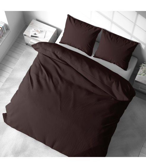 Premium satin bettwäsche set "Chesnut glow". Bettwäsche aus Satin