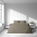 Premium satin bettwäsche set "Morocco forest grey". Bettwäsche aus Satin, 135/140x200 cm, 200x200 cm, 200x220 cm, 220x240 cm. Subtiles grau-grünes bettwäsche-set, ideal für diejenigen, die eine ruhige und komfortable erholung schätzen.