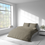 Premium satin bettwäsche set "Morocco forest grey". Bettwäsche aus Satin, 135/140x200 cm, 200x200 cm, 200x220 cm, 220x240 cm. Elegantes grau-grünes bettwäsche-set, das wärme und harmonie in ihr schlafzimmer bringt.