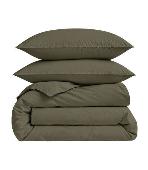 Premium satin bettwäsche set "Moss Green sateen". Bettwäsche aus Satin