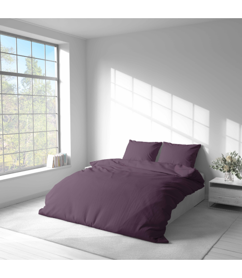 Premium satin bettwäsche set "Plum glow". Bettwäsche aus Satin